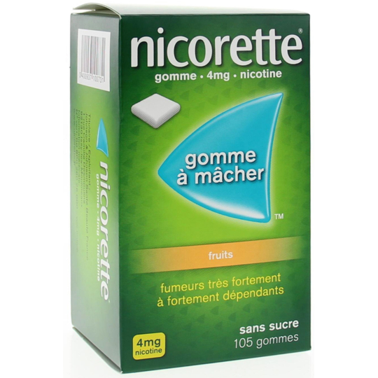 NICORETTE - Gomme Fruits 4 mg - 105 gommes
