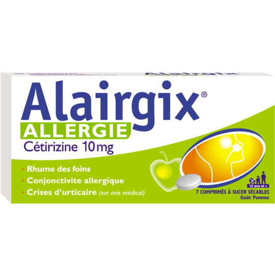 Alairgix Allergie Cetirizine à Sucer 10 mg - 7 comprimés