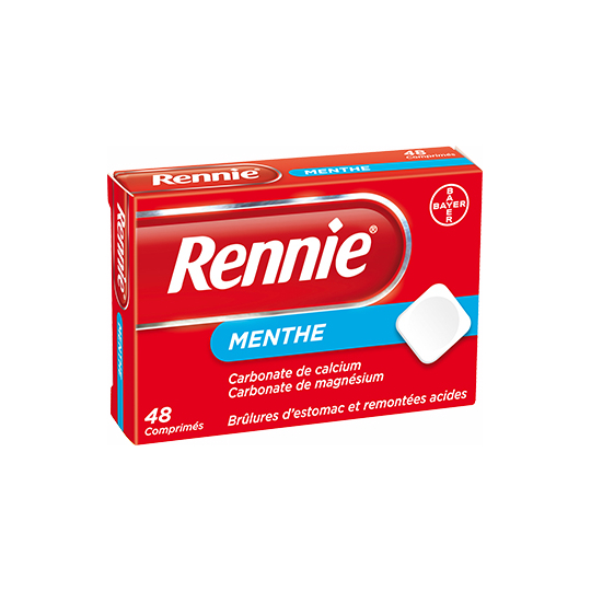 RENNIE - Brûlures d'Estomac & Remontées Acides Menthe - 48 comprimés