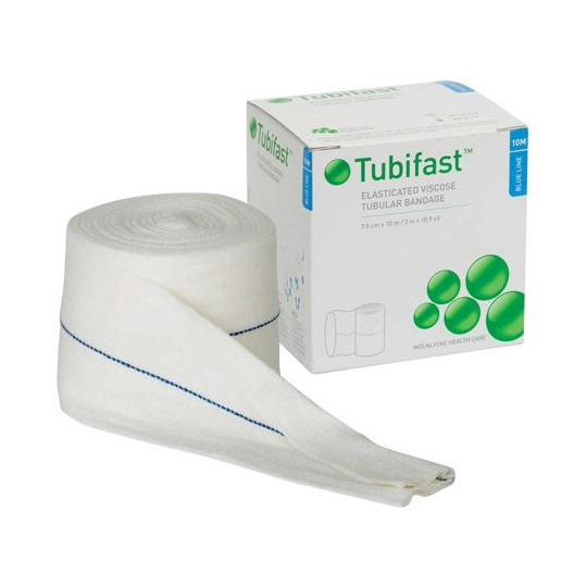 TUBIFAST 2 Way Stretch - Bandage Tubulaire Ligne Bleue - 7,5 cm x 10 m