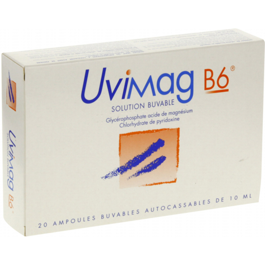 Uvimag B6 Carences en Magnésium - 20 ampoules