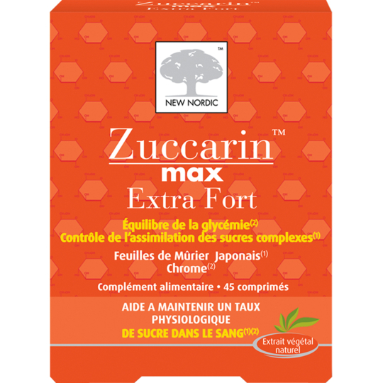 ZUCCARIN - Max - Glycémie & Sucre Extra Fort - 45 comprimés