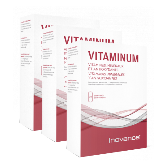 Inovance VITAMINUM - Vitamines et Minéraux - Lot de 3 x 30 comprimés : dont 30 offerts