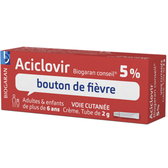 Aciclovir - Crème pour Bouton de Fièvre - 2 g