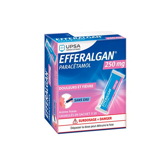 Efferalgan 250 mg Adolescent et enfant 10 granulés en sachet