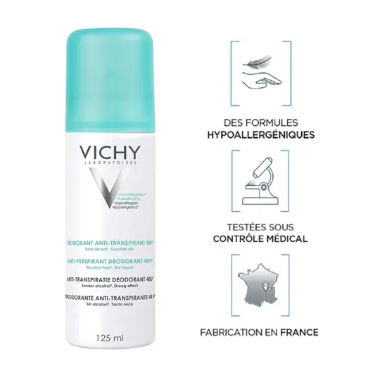 Vichy Déodorant Anti-Transpirant 48H Spray Lot de 2 x 125 ml