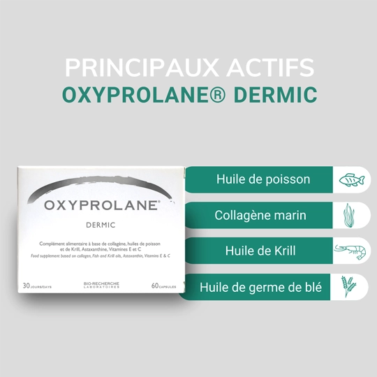 Oxyprolane Dermic Collagène & huiles de poissons 60 capsules