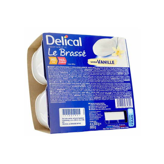 Le Brassé Lacté Saveur Vanille - Lot de 4 x 200 g