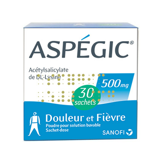 Aspégic 500 mg - 30 sachets en poudre à diluer