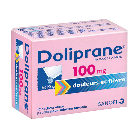 Doliprane 100 mg - 12 sachets