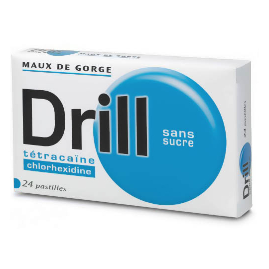 DRILL - Maux de Gorge Sans Sucre - 24 pastilles
