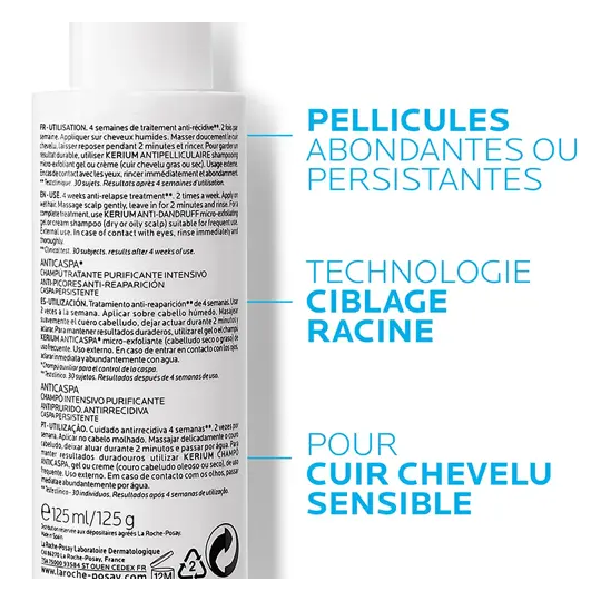 La Roche Posay Kerium DS Anti-pelliculaire Shampooing Traitant Intensif 125 ml