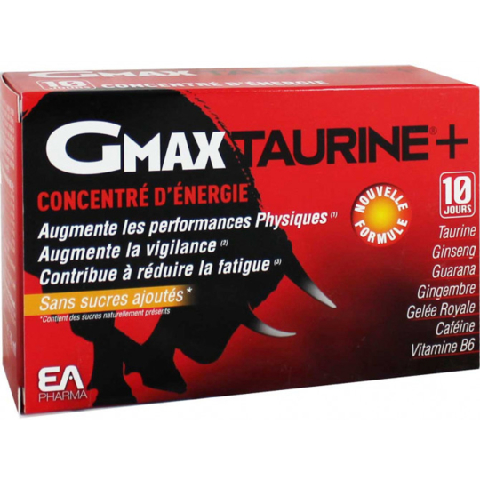 ENERGIE - Gmax Taurine + Effet Coup de Fouet - 30 ampoules