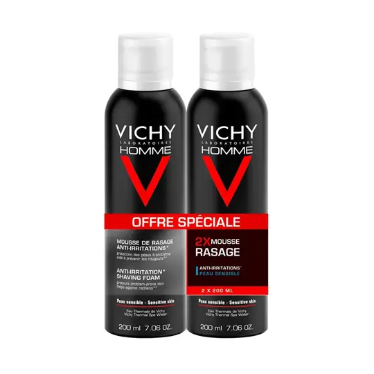 Vichy Homme Mousse à Raser Anti-irritations 2 x 200 ml