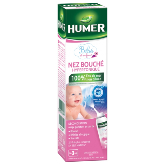 HUMER Spray Hypertonique - Nez Bouché Bébé et Enfant - 50 ml