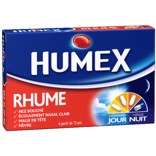 HUMEX - Rhume Jour Nuit - 12 comprimés jour 4 gélules nuit