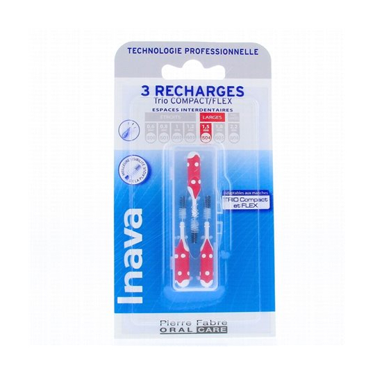 INAVA - Recharge Brossettes Interdentaires rouge - 3 recharges