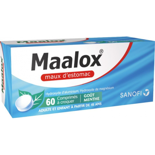 Maalox Maux d'Estomac Menthe - 60 comprimés