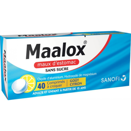 Maalox Maux d'Estomac Citron - 40 comprimés