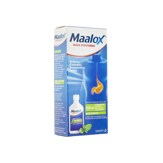 MAALOX - Suspension Buvable Goût Menthe - 250 ml