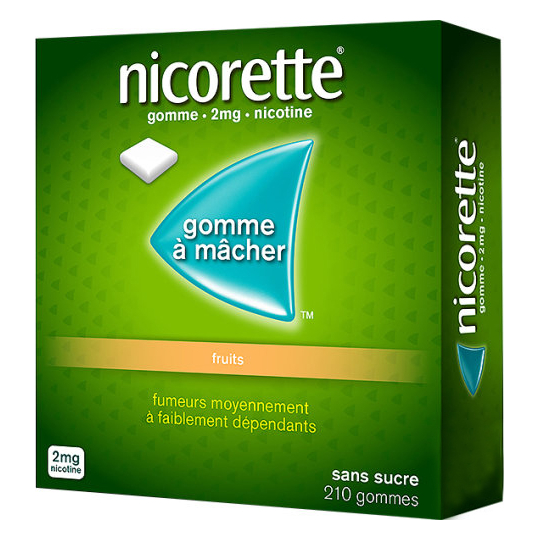 NICORETTE - Gomme Fruits Sans Sucre  2 mg - 210 gommes