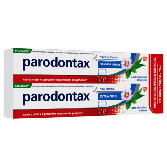 PARODONTAX Dentifrice Fraîcheur Intense - Lot de 2 x 75 ml