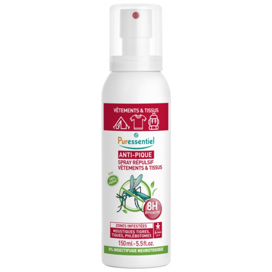 ANTI-PIQUE - Spray Répulsif Vêtements et Tissus - 150 ml 