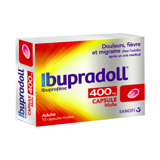 Ibupradoll 400 mg Ibuprofène - 10 Capsules Molles