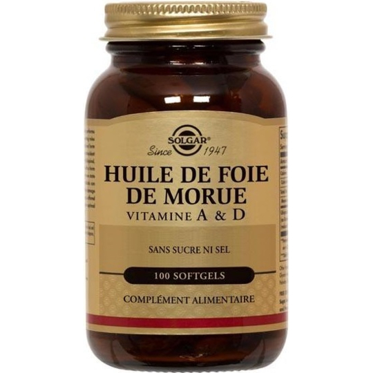 Huile de Foie de Morue 'Vitamines A & D' - 100 capsules