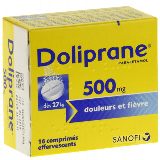 Doliprane 500 mg Paracétamol - 16 comprimés effervescents