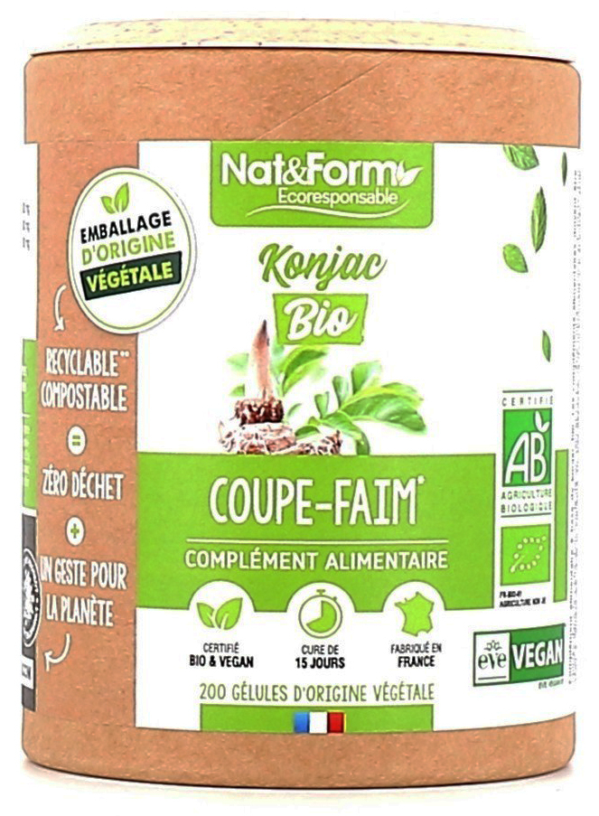 Nat & Form Ecoresponsable Konjac BIO - 200 gélules - Pharmacie en