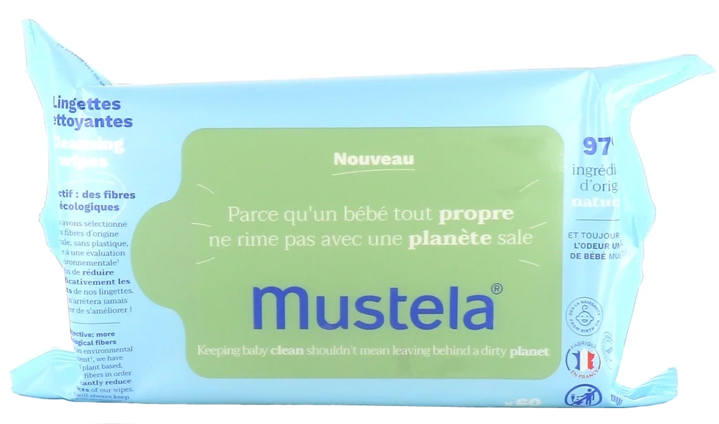 Mustela Lingettes Nettoyantes Bio 20 Pièces