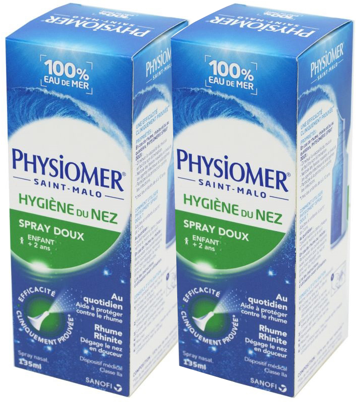 Physiomer Spray Doux 100 pourcent Eau de Mer, Spray Nasal 135ml :  : Bébé et Puériculture