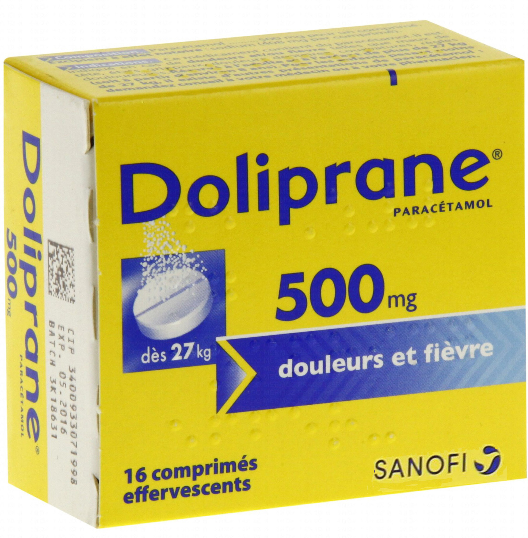 DOLIPRANE 500MG BOITE 16 GELULES - Pharmacie en ligne